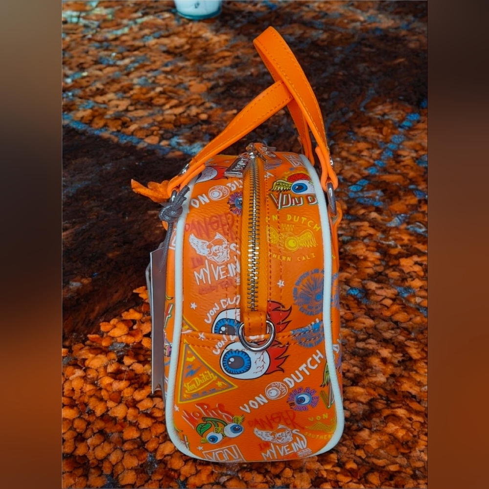 Von Dutch Orange Jax Bowling Bag NWT - Picture 6 of 11